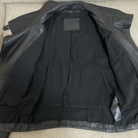 All Saints Bales Biker Jacket size 0 Black - Picture 10 of 15